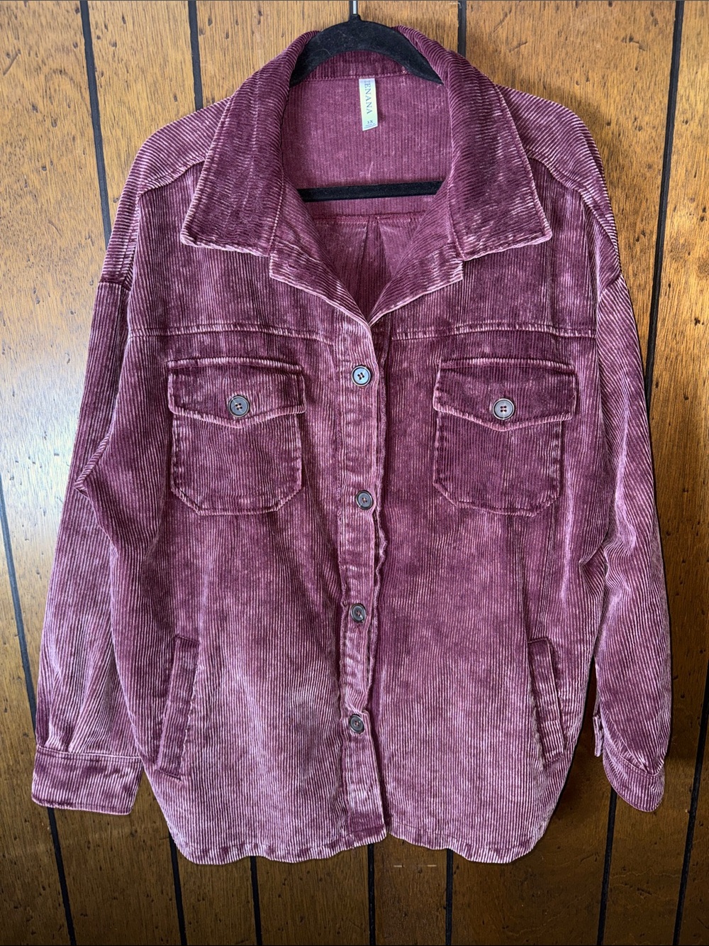 Zenana Outfitters Corduroy Button-Front Jacket - Plum - Picture 5 of 5
